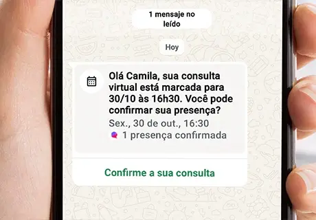 Você recebe a confirmação
