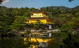 Visita al resplandeciente Templo de Oro de Kinkaku-ji.