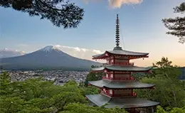 Vistas del Monte Fuji desde el parque Arakurayama Sengen