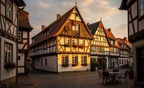 Encantador pueblo de Hamelin con arquitectura tradicional alemana