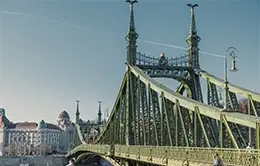 Visita el puente de la Libertad sobre el río Danubio