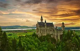Castillo de Neuschwanstein, cuento de hadas.