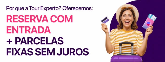 Reserve com um sinal + Parcelas fixas sem juros