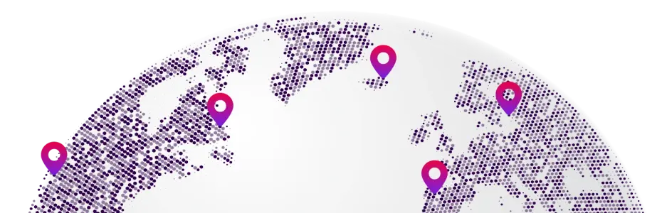 Mapa-múndi com destinos da Tour Experto